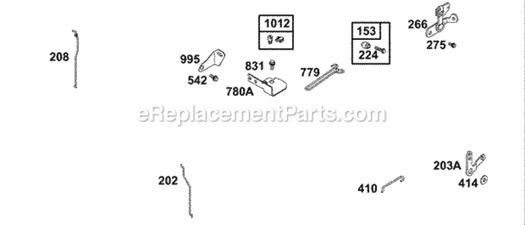 Controls 2 Diagram and Parts List for  Briggs and Stratton Engine